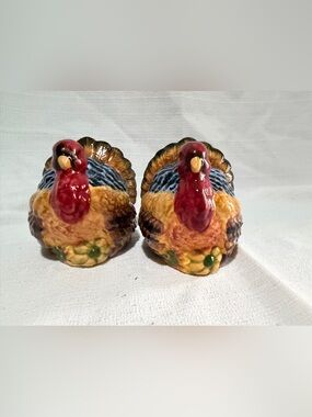Salt & pepper Ceramic Turkey Set thanksgiving barncore grandmacore classic fall